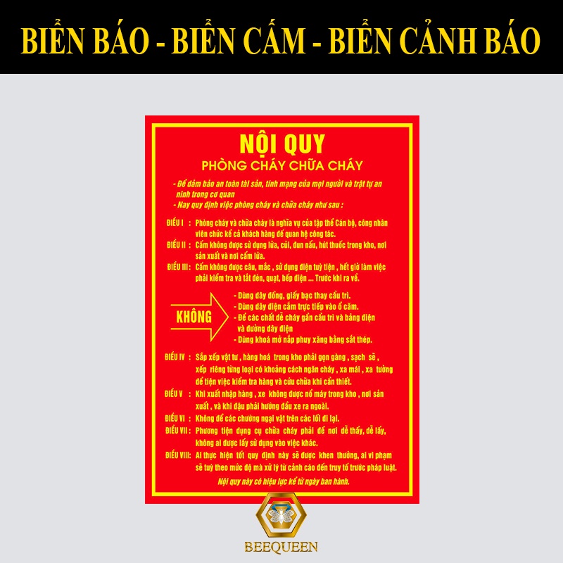 Biển Báo Tiêu Lệnh Chữa Cháy - Nội Quy Phòng Cháy Chữa Cháy