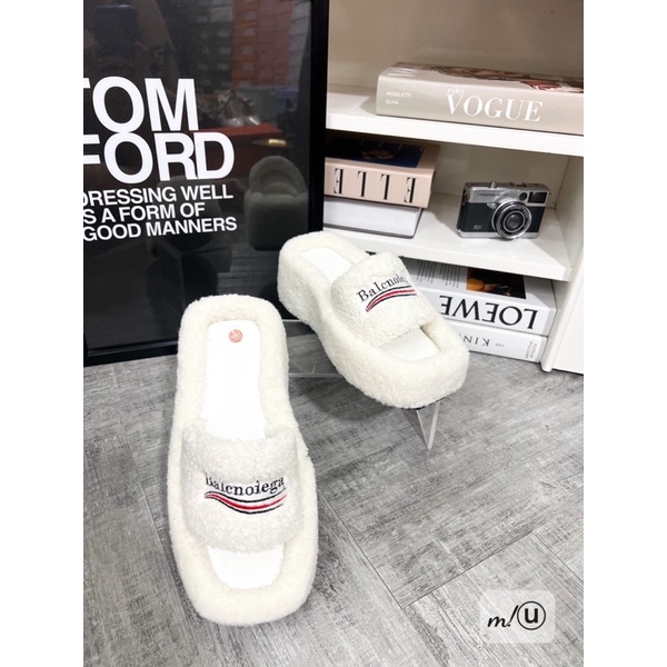 Lê Xuồng Lông Trắng Đen Balenciaga Full Size 35-39  -  By Anh Dinh Phuong