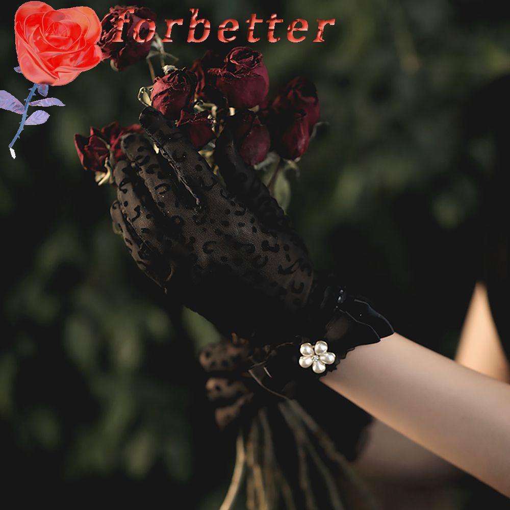 Găng Tay Phối Ren Hoa Đính Ngọc Trai Nhân Tạo Che Phủ Toàn Diện Thời Trang Cho Nữ