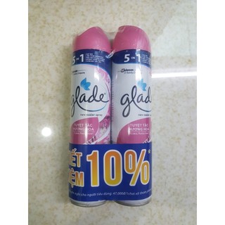 Bộ đôi glade xịt thơm phòng hương cỏ hoa 280ml x2