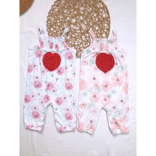 (6-9-12m) Yếm dài/Body yếm bé gái chất cotton 100%