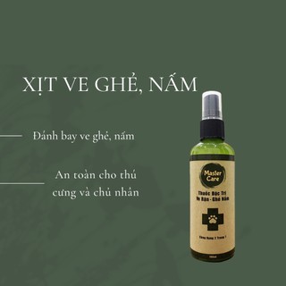 Sản phẩm trị ve chó Master Care Triệt tiêu ngay và luôn ve ,ghẻ trên thú cưng 100ml
