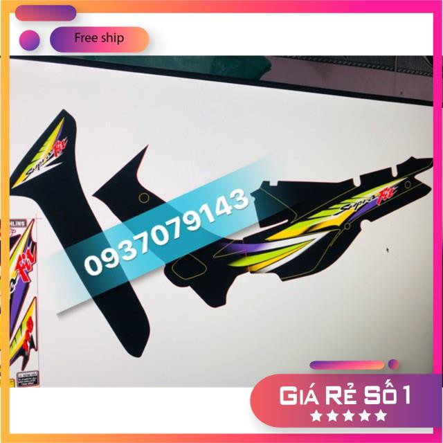 FREE SHIP + QUÀ TẶNG Tem rời wave đời đàu dán xe đen