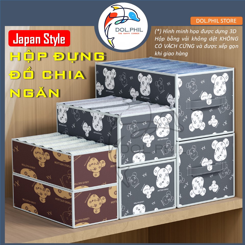Hộp Vải Đựng Quần Áo Chia Ngăn Gấp Gọn Dol.phil Store Hộp Đựng Đồ Lót Vớ Tất Tiện Dụng Có In Họa Tiết Sắc Nét Dễ Vệ Sinh