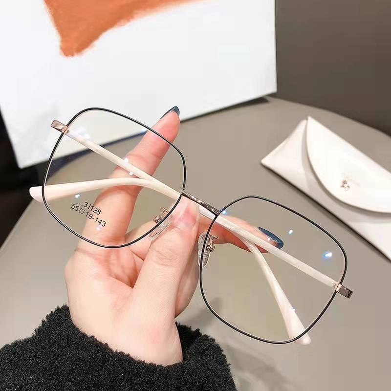 Kính Mát Gọng Vuông Kim Loại Chống Ánh Sáng Xanh Thời Trang Unisex