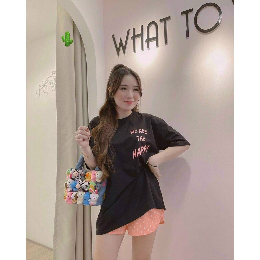 Đồ bộ nữ có áo thun thêu chữ kèm quần đùi ôm dây chấm bi 2 màu cực đẹp cho cô nàng năng động ca