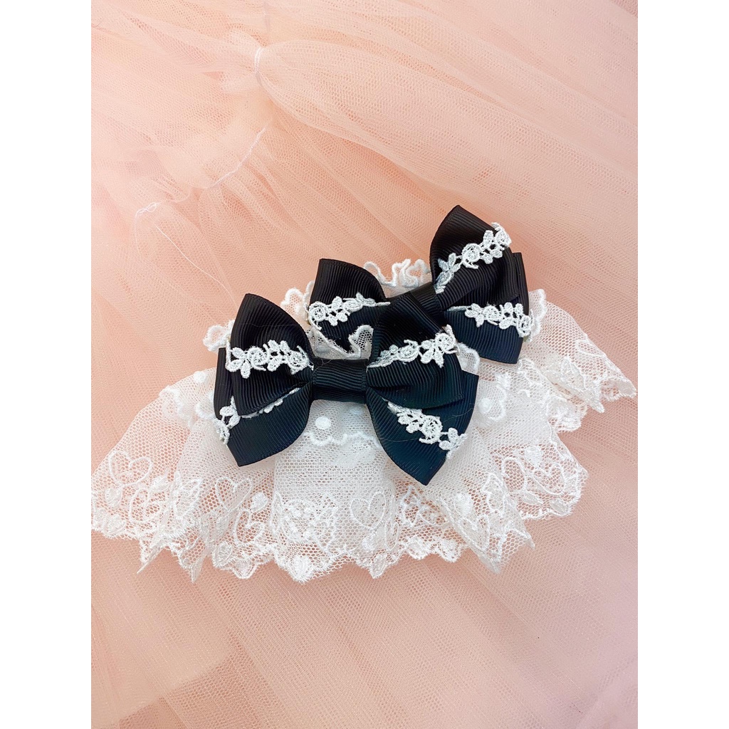 ⚡HOT⚡ Ren cổ tay Wristcuff đỏ/ đen phối ren trắng phụ kiện Lolita siêu xinh