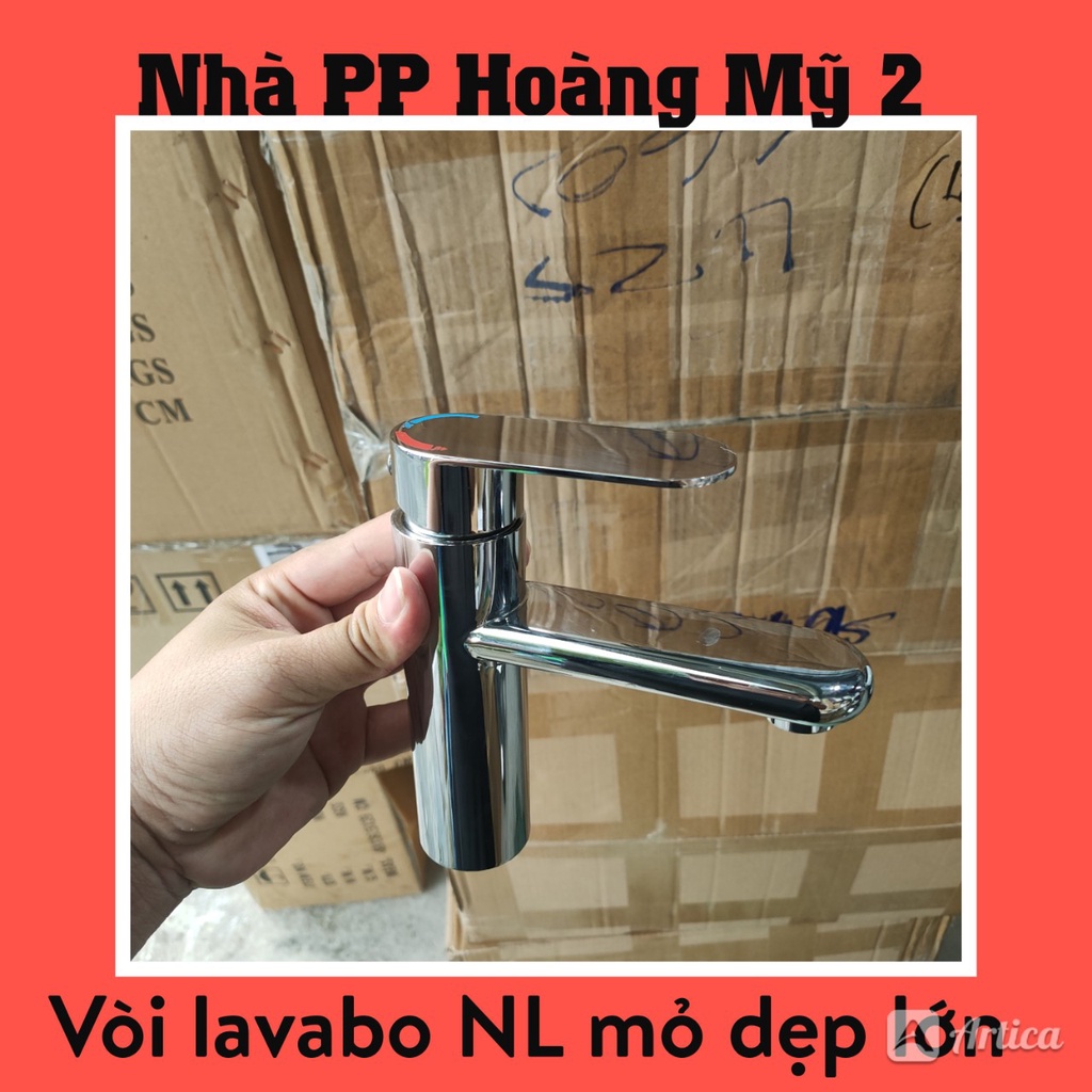 Vòi Lavabo vòi rửa mặt Nóng Lạnh phủ Nano Xám Đen và Đánh Bóng chân đồng