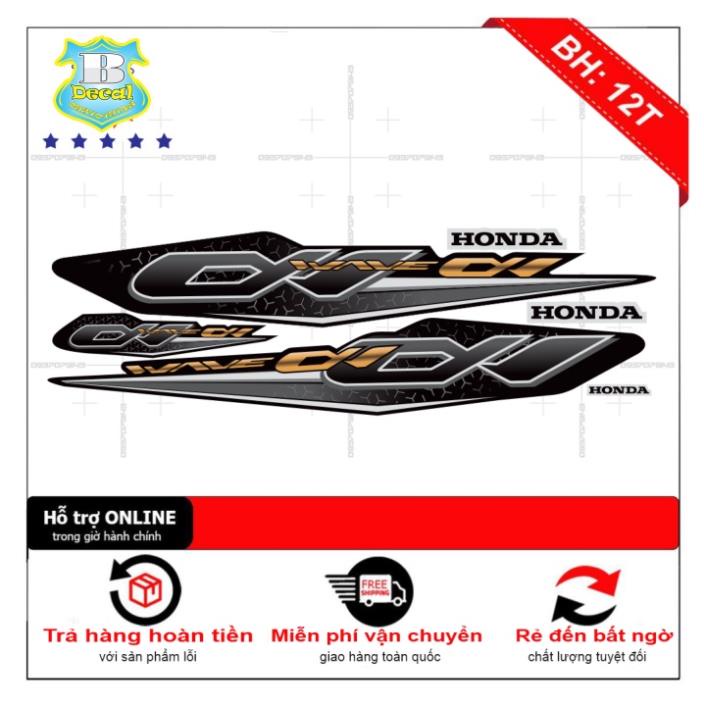 DECAL PVC 5 LỚP CHẤT LƯỢNG CAO Tem rời wave na2018 đen