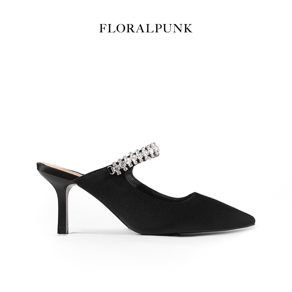 Giày cao gót Floralpunk Diana Pointy Mules Satin 7cm
