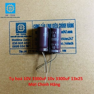 Tụ hoá 10v 3300uf 10v 3300uf 13x25 chính hãng mới 100%