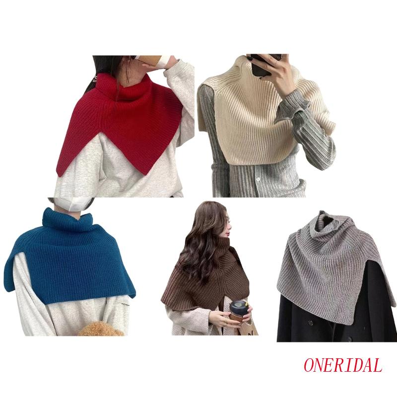 Khăn Choàng Cổ Giả Dệt Kim Co Giãn Giữ Ấm Thời Trang Thu Đông Dành Cho Nữ