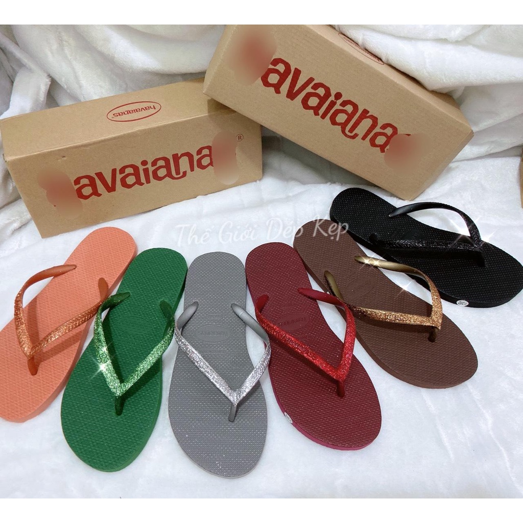 Dép nữ xỏ ngón kẹp havaianas nữ mũi vuông Quai Kim Tuyến siêu hot