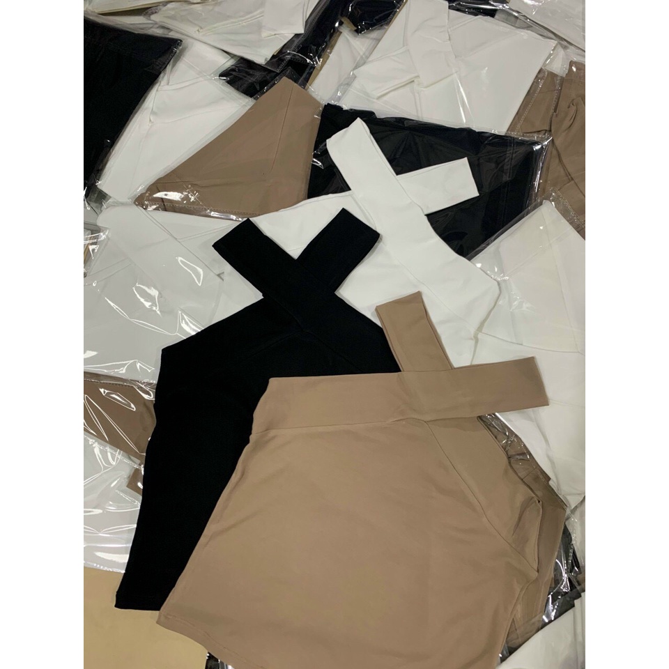 Áo yếm 2 dây trễ vai mặc nhiều kiểu siêu xinh mặc đa năng màu trắng đen