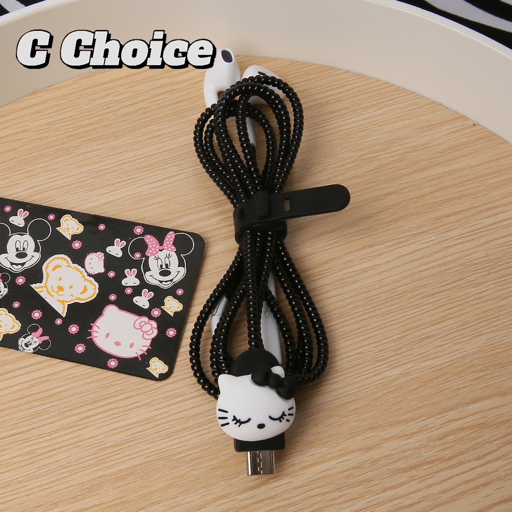 Vỏ Bọc Bảo Vệ Dây Cáp Sạc / Tai Nghe Điện Thoại Android Type C Hình Xoắn Ốc