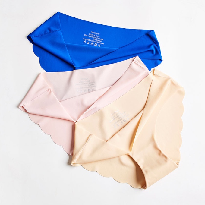 AOFEIQIKE AOFEIQIKE Set 3 Quần Lót Lụa Lạnh Không Đường May Siêu Mỏng Size S-XXL Cho Nữ