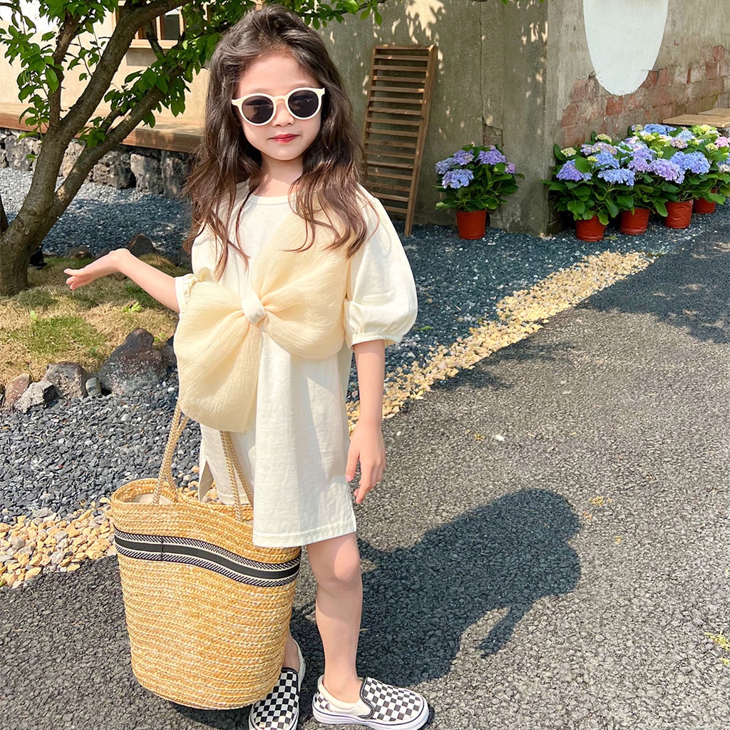 Áo Thun 100% Cotton Tay Ngắn Thoải Mái Phong Cách Hàn Quốc Dễ Phối Đồ Thời Trang Mùa Hè Cho Bé Gái