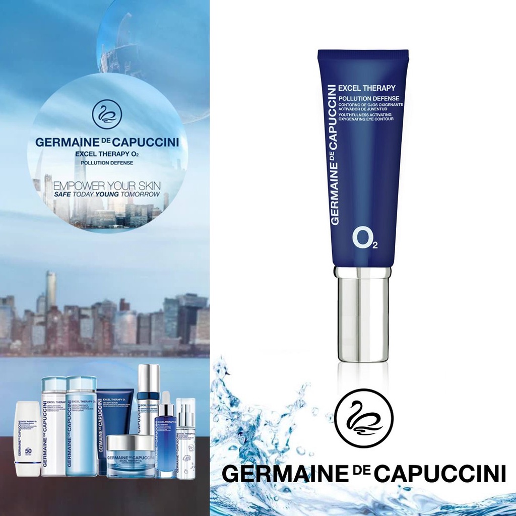 Kem Mắt Oxy Tinh Khiết xóa Quầng Thâm & Bọng Mắt ET O2 Pollution Defense Eye 15ml Contour Germaine De Capuccini