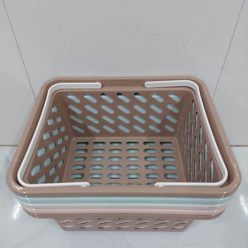 Rổ 2 quai xách đựng đồ phòng tăm-Đựng mỹ phẩm nhựa Đại Triển