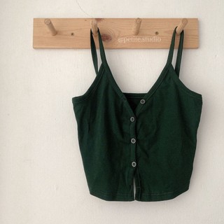 Áo hai dây thun cotton xanh tôn da basic đon giản phong cách hàn quốc