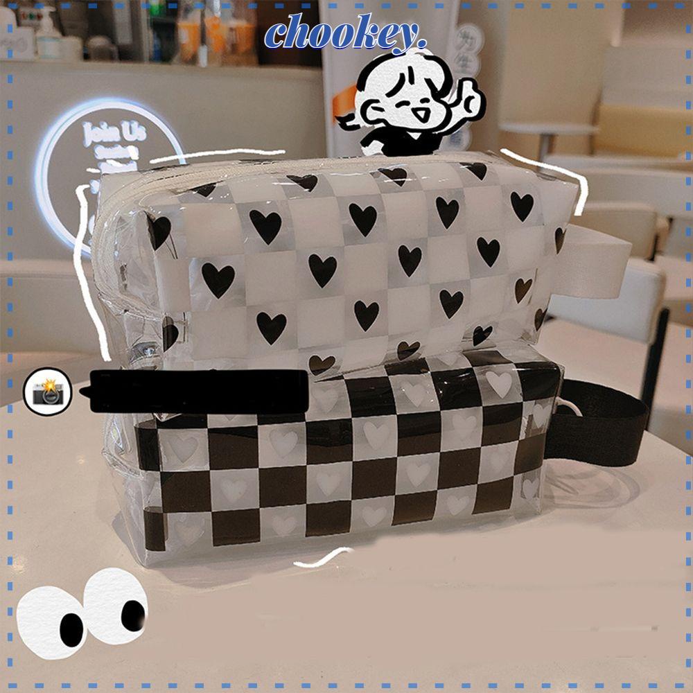 Túi Đựng Bút Bằng PVC Trong Suốt Chống Nước Sức Chứa Lớn Phong Cách Hàn Quốc