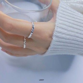 Nhẫn bạc lát cắt kim cương sáng bóng