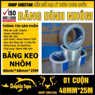 Băng dính Nhôm (40mic*48mm*25M) – Ứng dụng trong ngành điện lạnh – Quấn ống bảo ôn – Cách nhiệt kho lạnh – Băng keo bạc