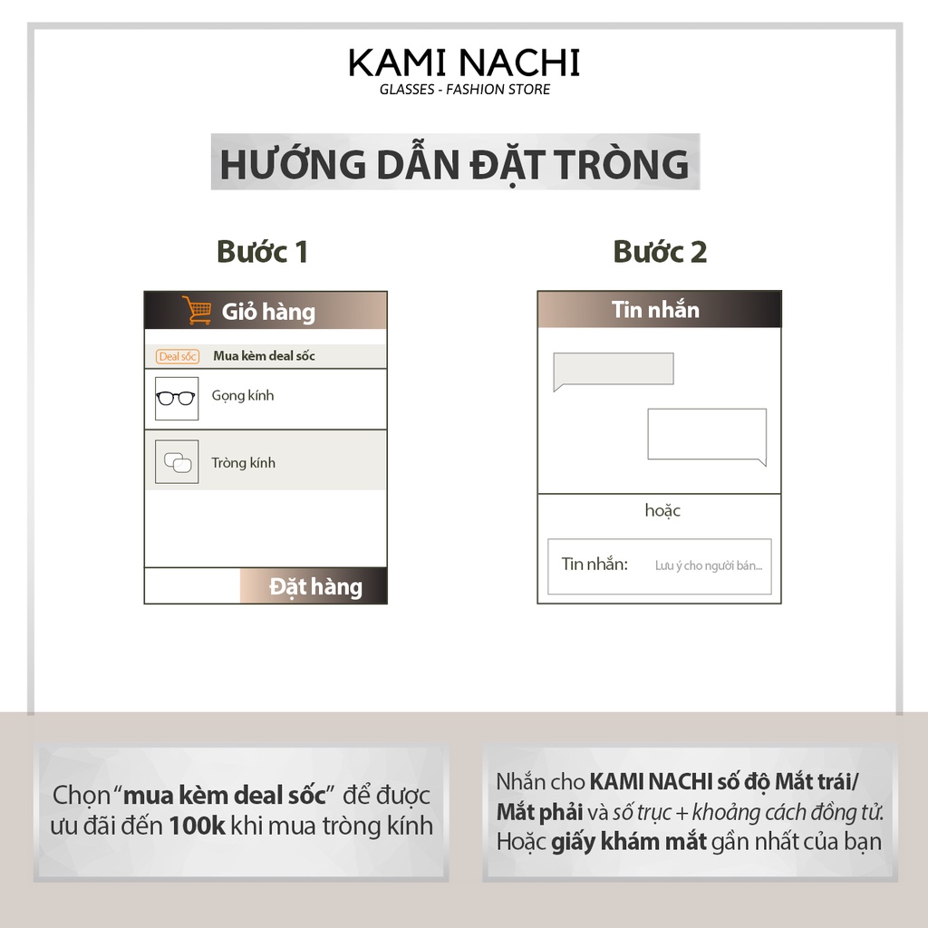 Gọng kính nhựa dáng vuông KAMI NACHI phong cách tự do LD2429