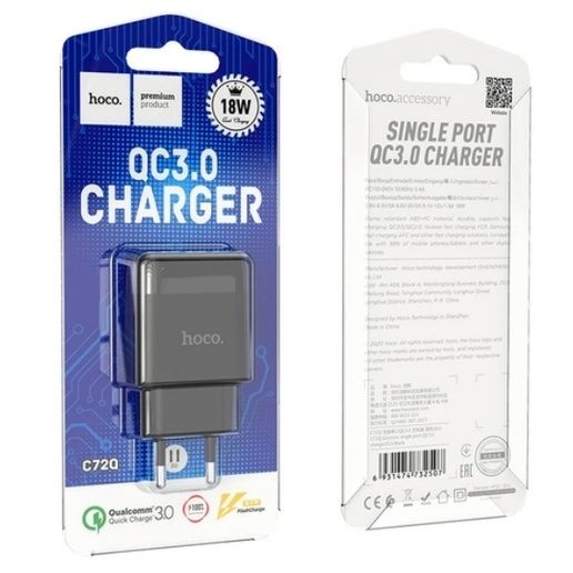 Cốc sạc nhanh Hoco C72Q hỗ trợ QC 3.0, 3A 18W