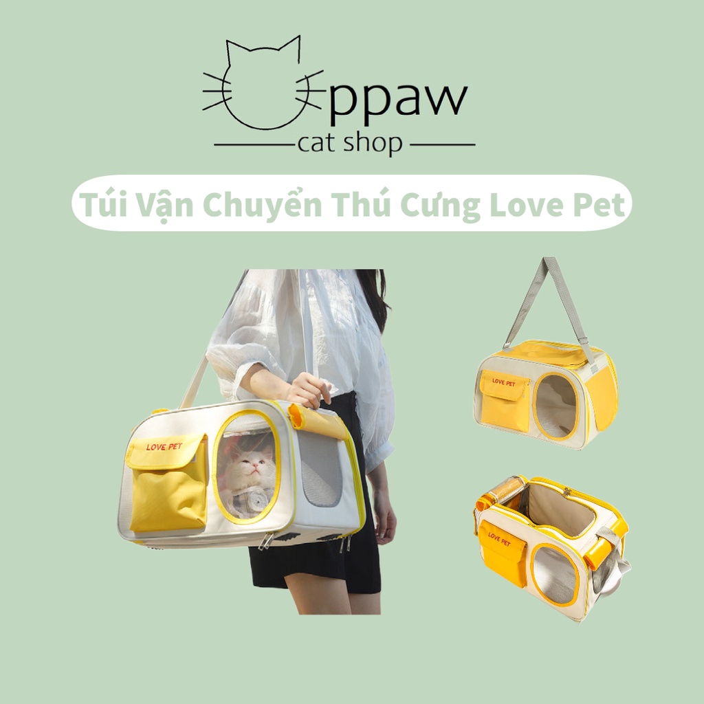 Túi Vận Chuyển Thú Cưng Love Pet - Túi Vận Chuyển Chó Mèo Có Rèm Size Lớn Cho Mèo Dưới 8kg