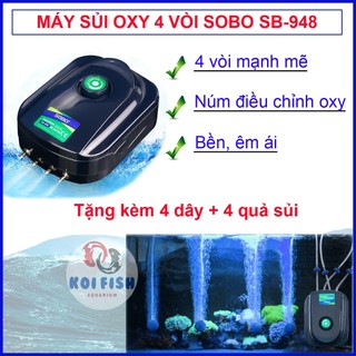 Máy sủi khí oxy 4 vòi sobo sb-948 cho bể cá cảnh