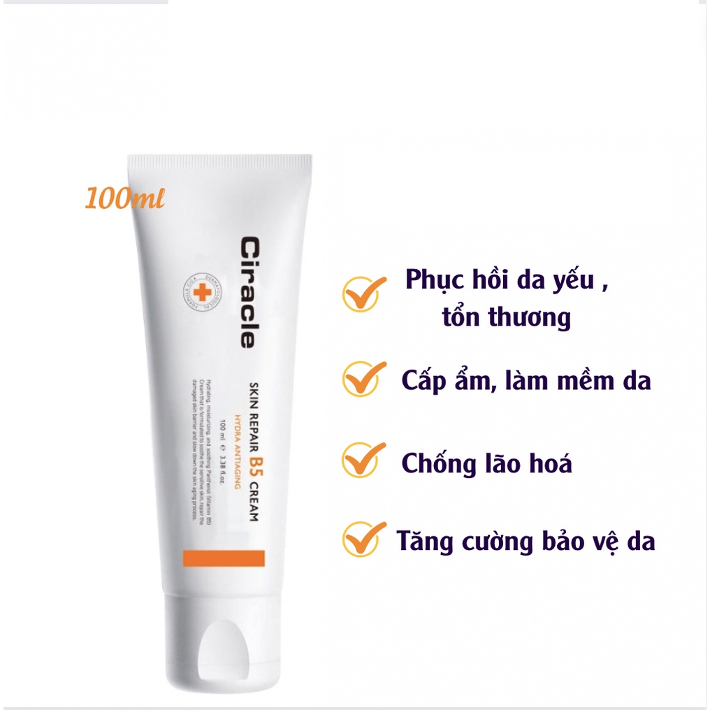 Kem Dưỡng Phục Hồi Ciracle Skin Repair B5 Hydra Anti Aging Cream 100ml - Lily Cosmetic