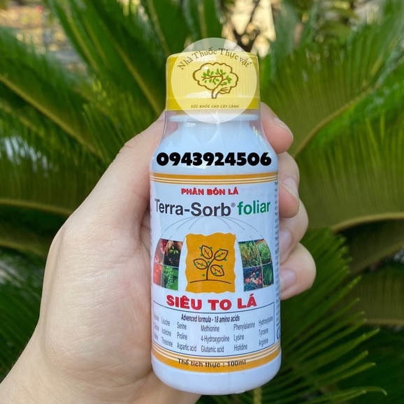 Phân bón lá Siêu To Lá Terra Sorb Foliar chuyên dùng cho hoa lan cây cảnh chai 100ml Growmore