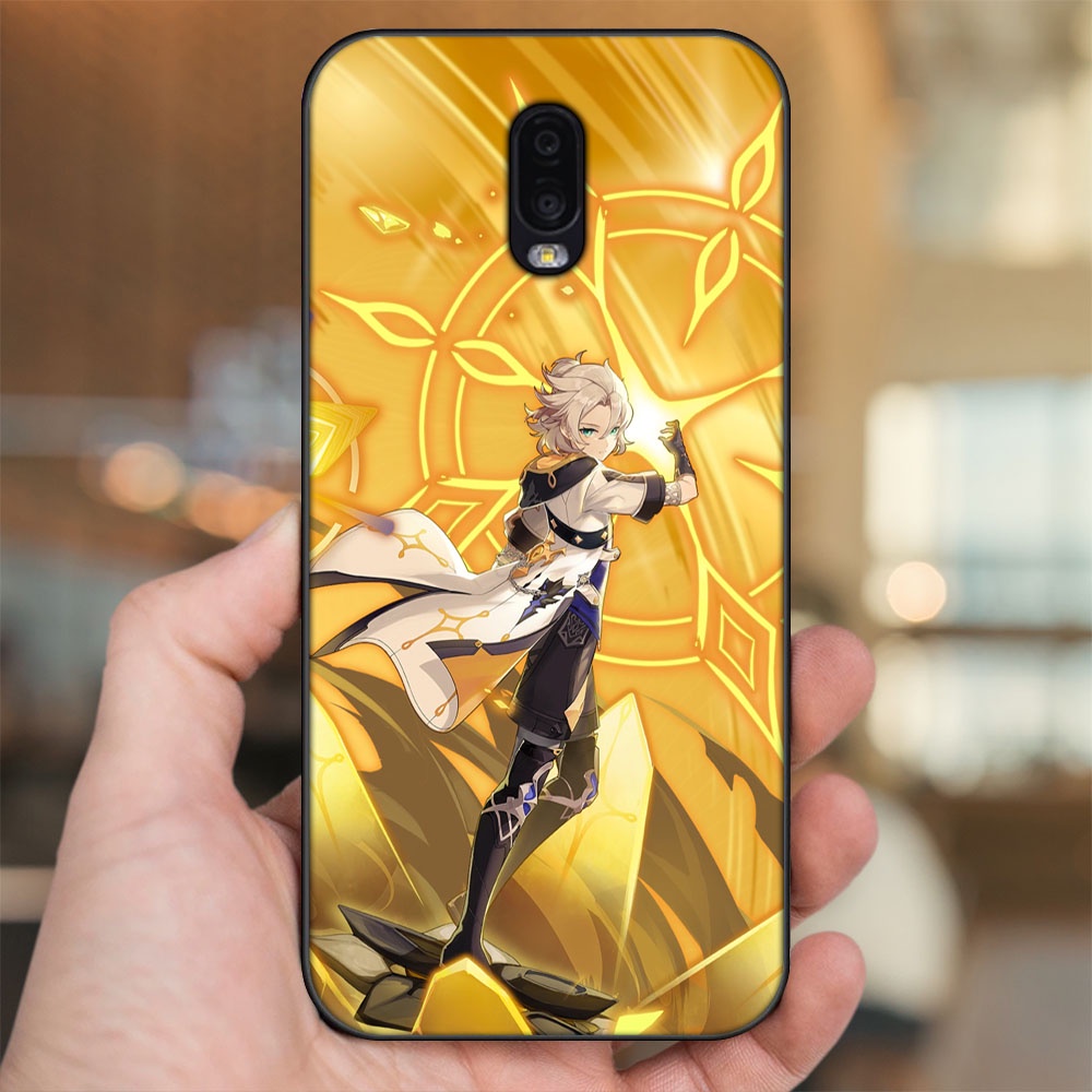 Ốp lưng Samsung J7 Plus viền đen in hình Albedo Genshin Impact