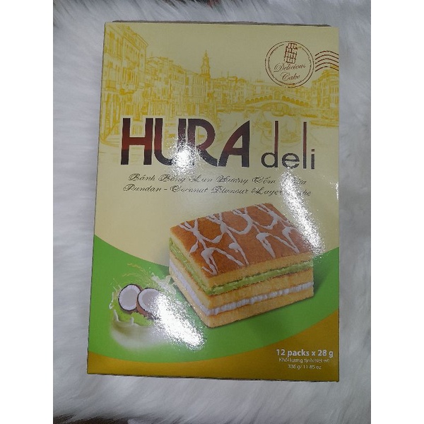 Hộp 336g bánh bông lan HURA deli  Bibica12 cái