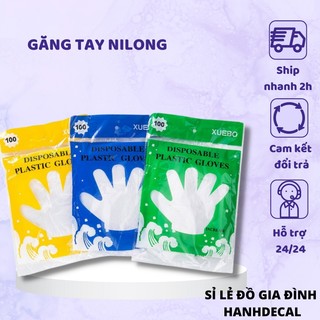 Bịch 100 đôi Găng Tay Nilong Dùng 1 Lần Làm Bếp
