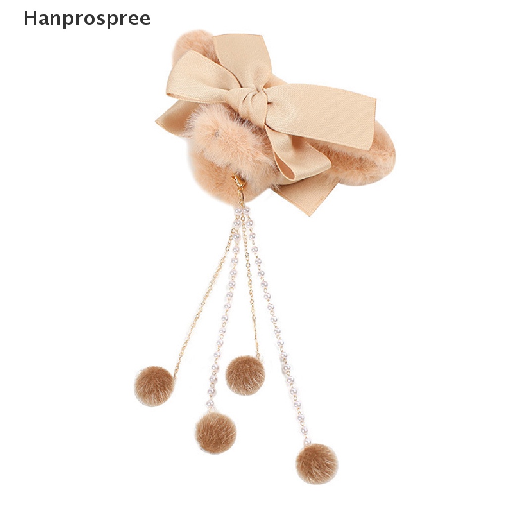 Kẹp Tóc Càng Cua Dày Dặn Đính Nơ Phối Tua Rua Dễ Thương Thời Trang Mùa Đông Cho Nữ