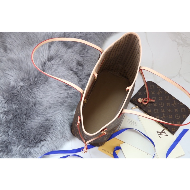 Túi Xách LV Neverfull Hoa Nâu/Ô Trắng, Nâu Size 33  -  By Anh Dinh Phuong