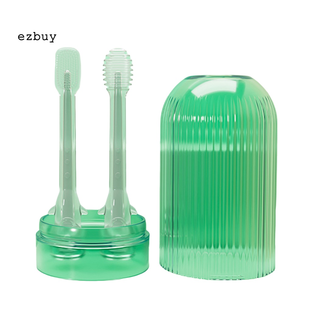 1 Bộ Bàn Chải Đánh Răng Silicone Nhiều Lớp Không Xơ Cho Bé
