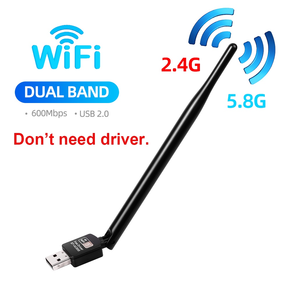 USB Wifi USB thu Wifi Có Anten không dây 5GHz 2.4GHz 600Mbps cho máy tính/laptop | BigBuy360 - bigbuy360.vn