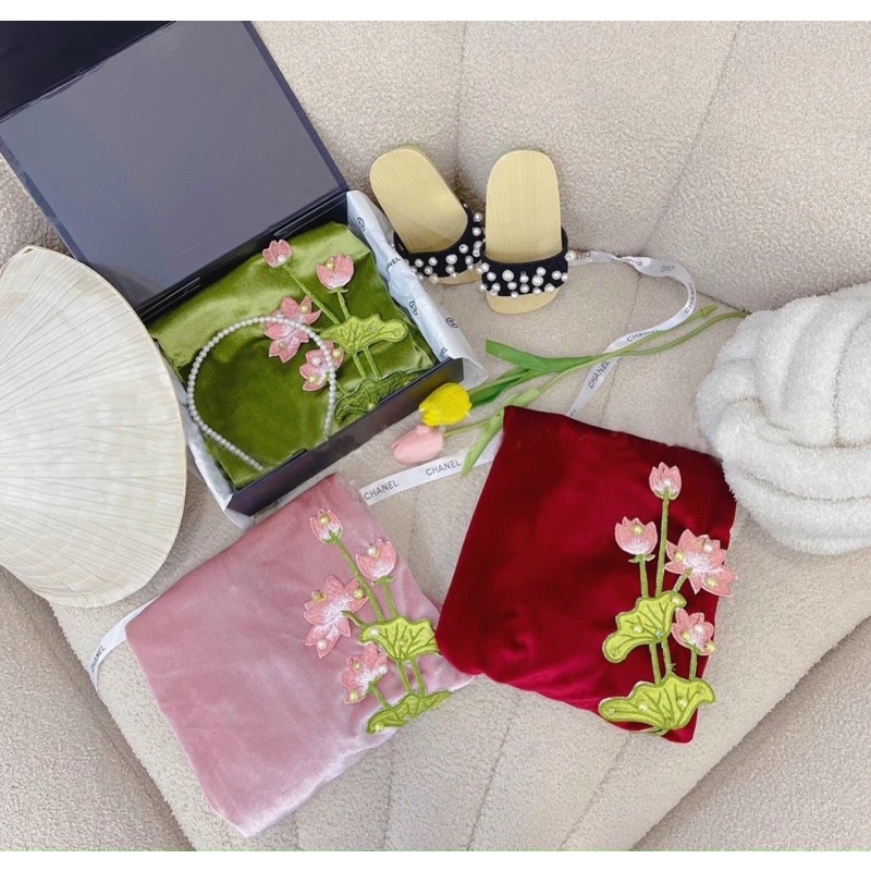 Set áo dài hoa sen nhung siêu hot 2023 size 9-20kg