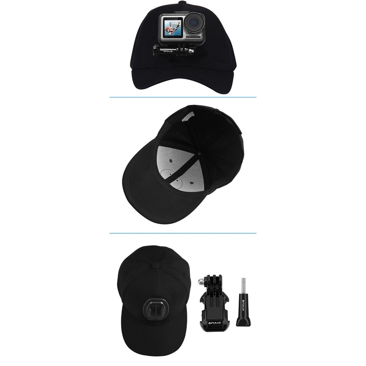 Mũ Lưỡi Trai Có Móc Gắn Máy Ảnh Gopro Đa Năng Chính Hãng Puluz - Leeyumestore