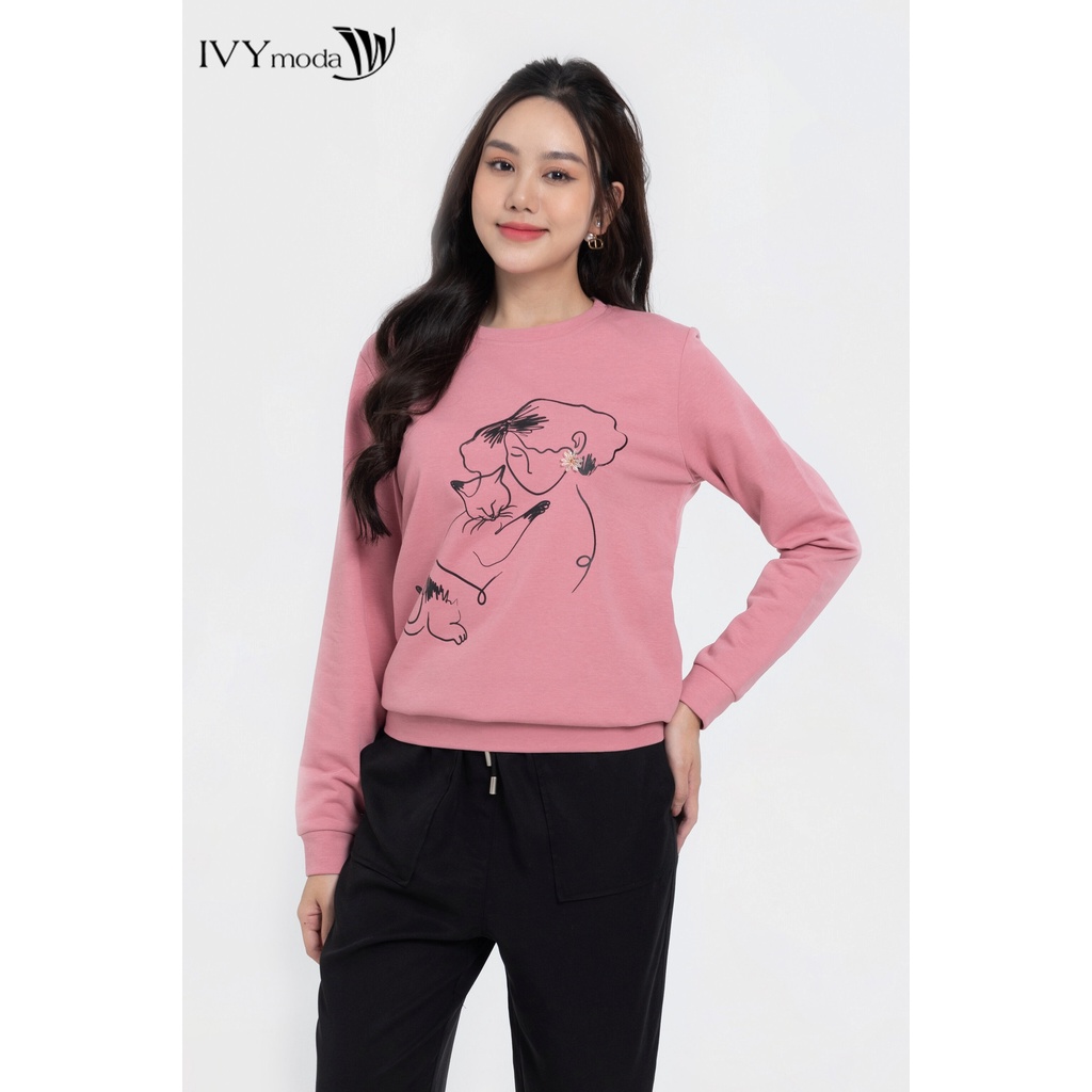 Áo thun nữ đính hoa IVY moda MS 58M8023