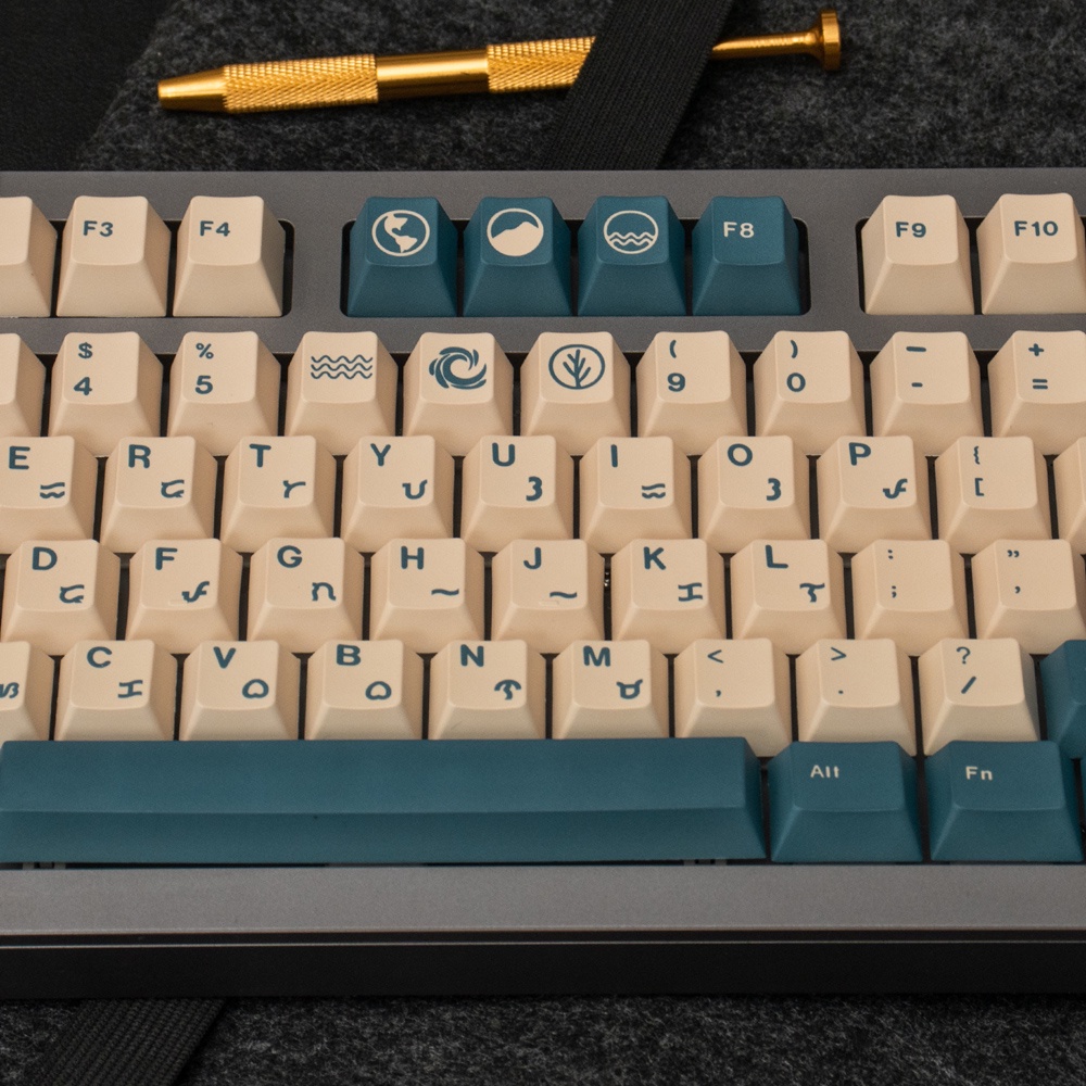 Bộ nút bàn phím cơ Keycap Earth Tones PBT Dyesub - Cherry Profile - 129 nút