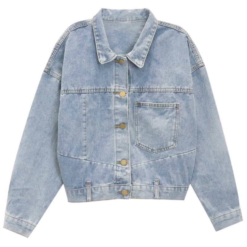 Áo khoác jean croptop denim nữ, áo khoát jacket nữ chất denim dáng ngắn 487