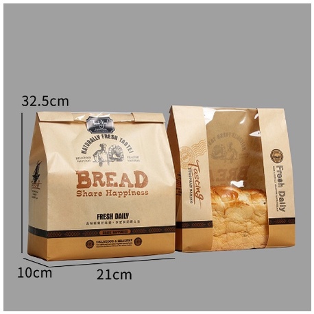 (Lẻ 10c) Set Túi Bánh Mì Hoa Cúc Dọc-Ngang / Túi Bánh Mì Nilong / Túi Bánh Mì Sanwich (set 10c)