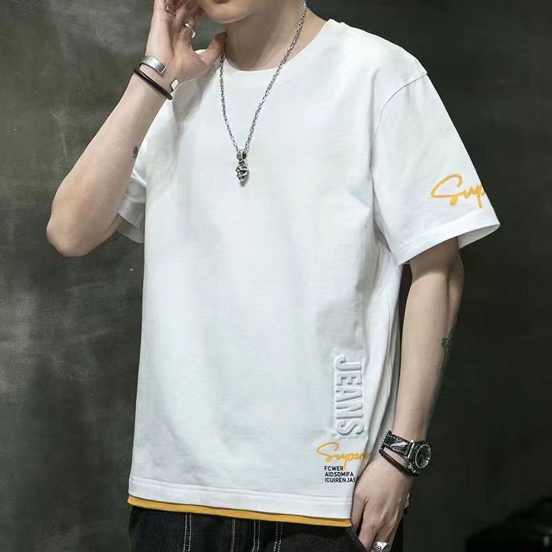 Áo Thun Tay Ngắn Dáng Rộng Vải Lụa Mát Thời Trang Hè Trẻ Trung Cho Nam