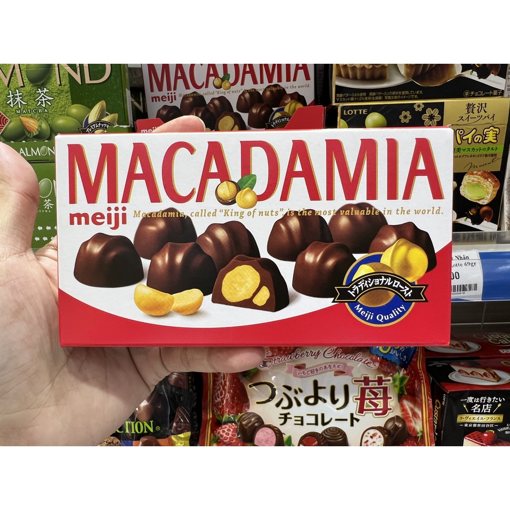 Socola Meiji Macadamia hạnh nhân 64g nội địa Nhật Bản