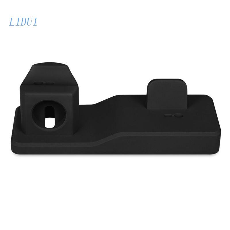 Đế Sạc 3 Trong 1 Bằng Silicon Cho Đồng Hồ Thông Minh Apple Watch X XS MAX 6 7 8