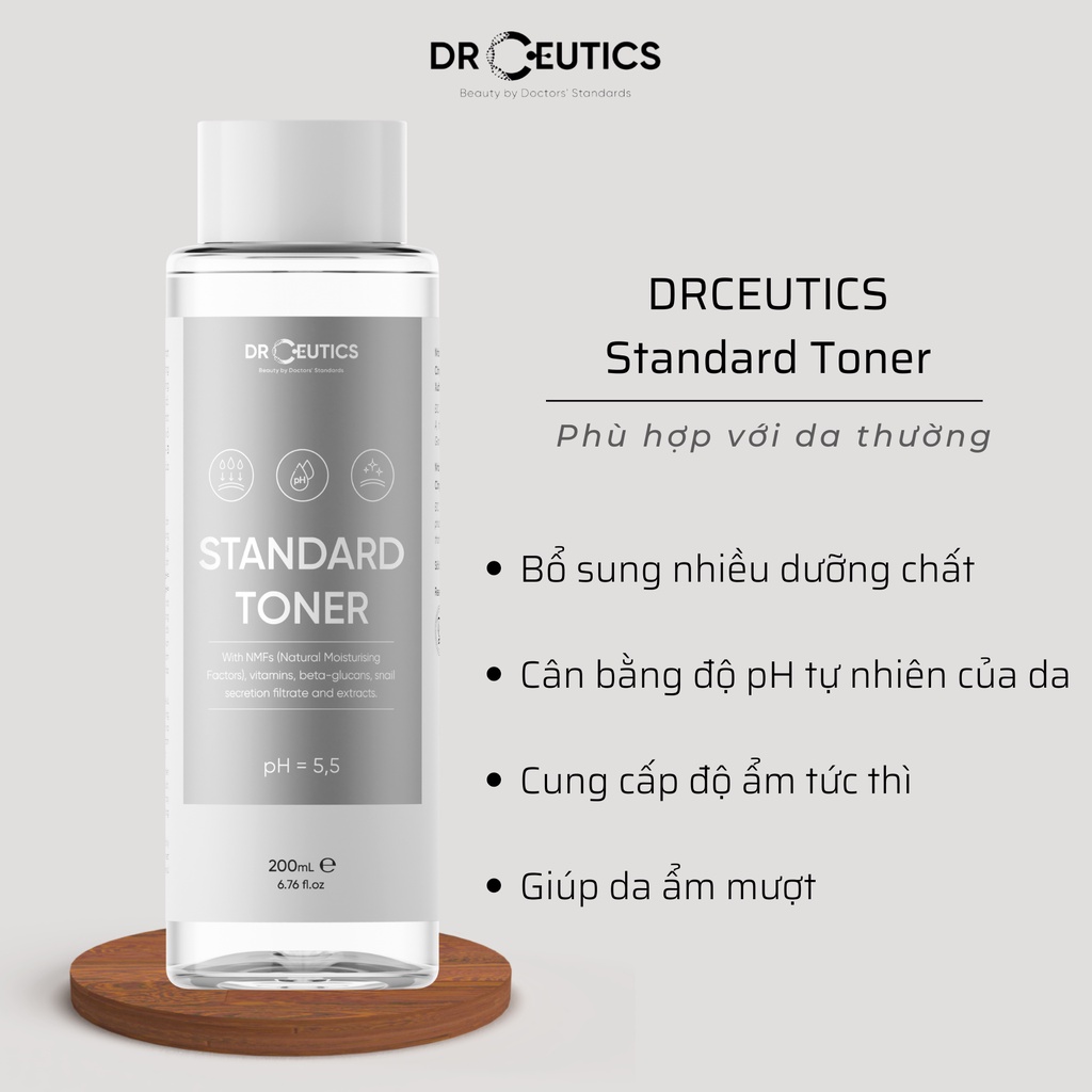 Drceutics Standard Toner Cấp Ẩm Cho Da Thường, Da Khô (200ml) - Thi Vũ